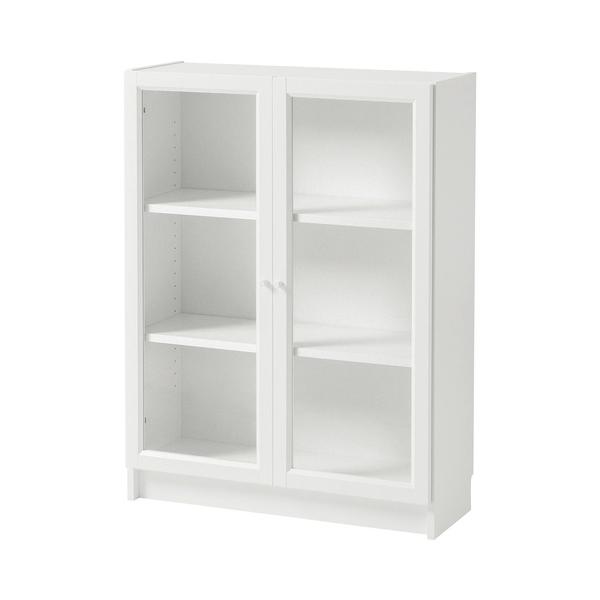 IKEA イケア 本棚 扉付き ホワイト/クリアガラス 80x 30x106cm s79545296 BILLY ビリー OXBERG オクスベリ