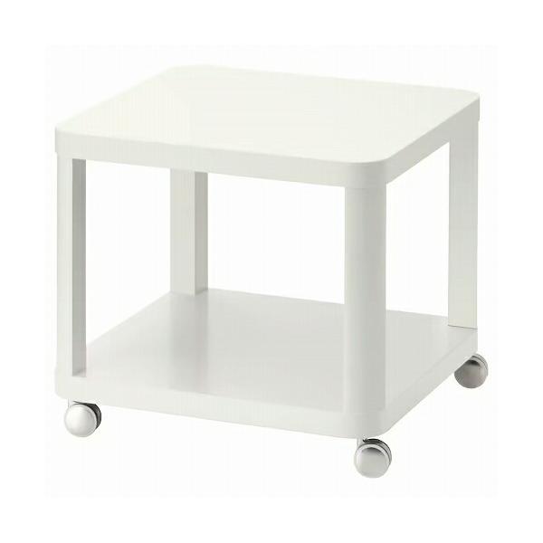 イケア（IKEA） サイドテーブル キャスター付き ホワイト 白 50x50cm