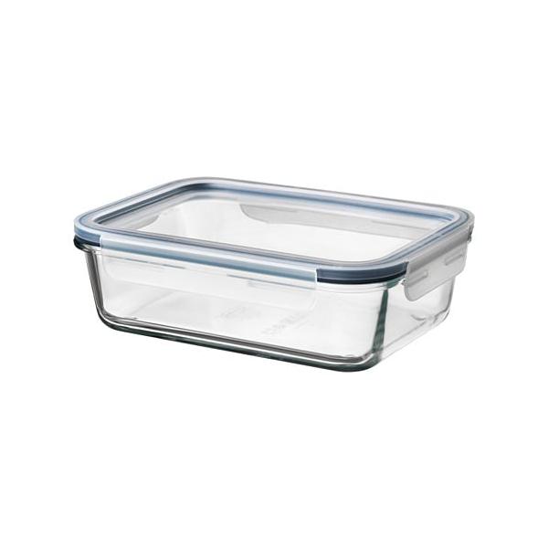 【セット商品】IKEA イケア 保存容器 ふた付き 長方形 ガラス プラスチック1.0L z69269072 IKEA 365+