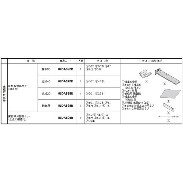 LIXIL（リクシル） 床板取付部品セット(横止め) 基本60 / 1セット入り