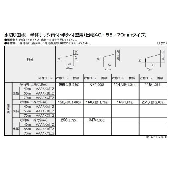 ؂M ATU P̃TbV t Ot^p TCYď́F165p o 40mm / 55mm / 70mm IvVi LIXIL NV TOSTEM gXe