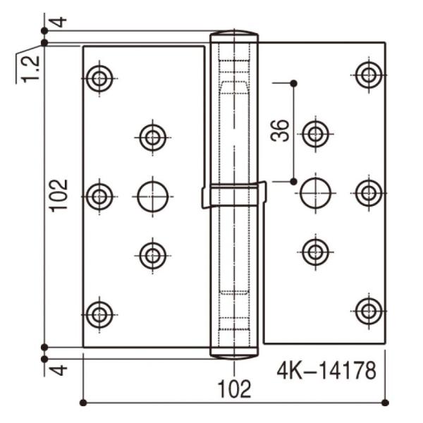旗丁番(下用) / 1セット入り HH-4K-14178 / HH-4K-14180 交換用 部品 YKK AP