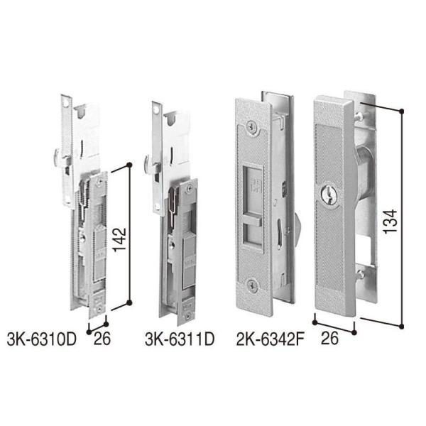 引戸錠セット 2枚建用 / 1セット入り HH-J-0814 交換用 部品 YKK AP 