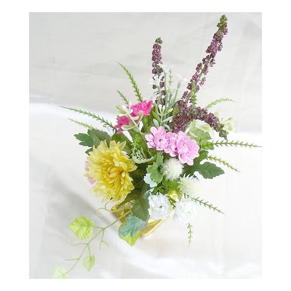 お仏壇 小さい仏花 プリザーブドフラワー シルバー花瓶付 菊キャンディマムのアレンジ お供え Exuconsulting Ch