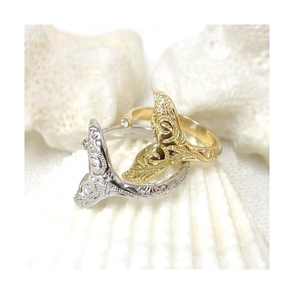 トゥリング ホエールテール ハワイアンジュエリー調 トゥーリング ピンキーリング 指輪