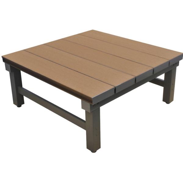 未使用♦️便利な多様性 ウッドデッキ♦️ブラウン♦️縁側 テーブル♦️複数有り♦️送料込 メーカー直送) 分割式 人工木アルミ連結デッキT5型 900×900mm ブラウン