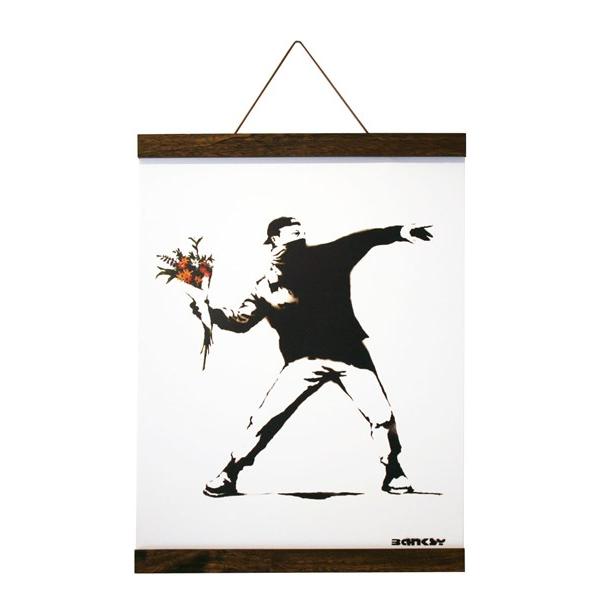 アートパネル バンクシー 花束を投げる男 Banksy Molotov(Brown Hanger