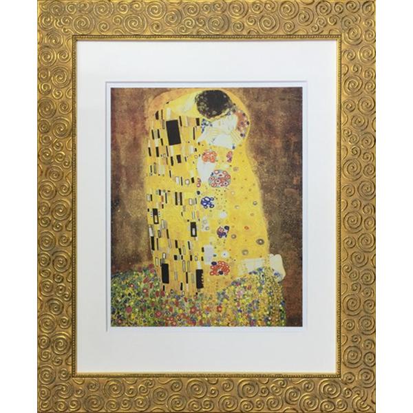 絵画 グスタフ クリムト ザ キス 接吻 額縁 壁掛け アートパネル グスタフクリムト Gustav Klimt The Kiss IFA