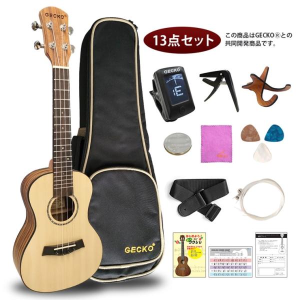 メーカー直送) GECKO ウクレレ コンサート 23インチ スプルース U23-SA