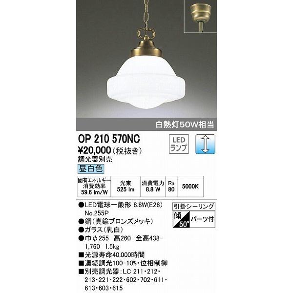 オーデリック 小型ペンダント LED（昼白色） OP210570NC : op210570nc