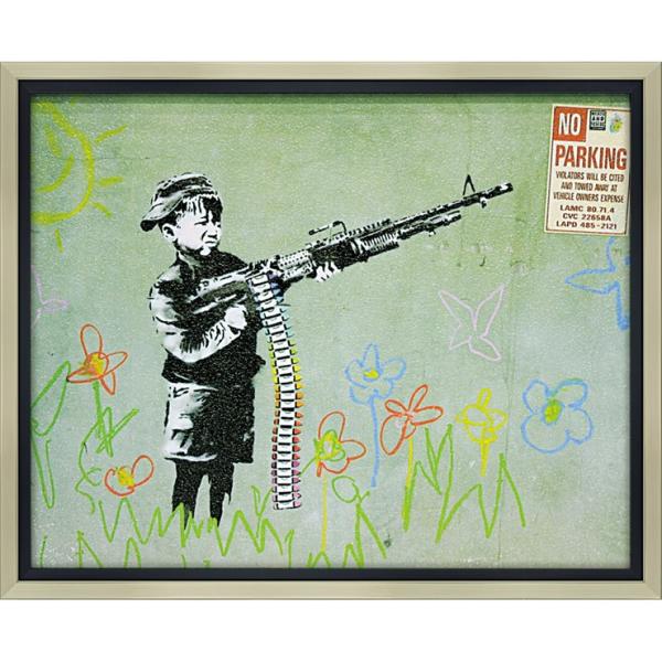 絵画 版画 額縁 おしゃれ バンクシー「クレヨン シューター」 BK-10004