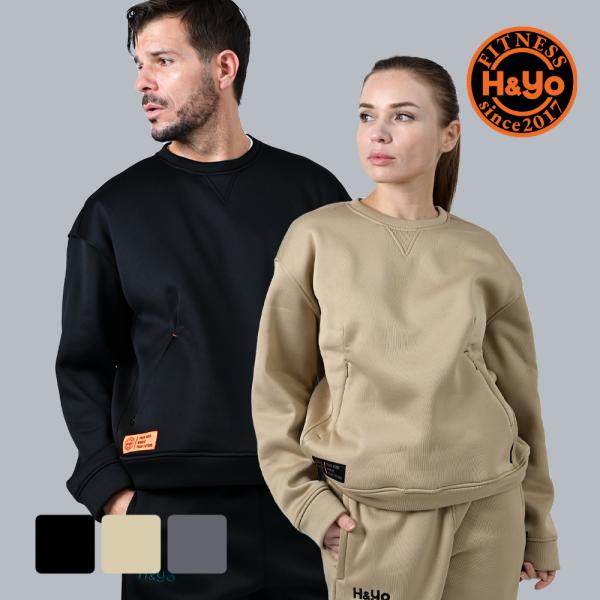 H&YOフィットネス ジャージ上下セット トレーニングウェアセットアップXL トレーニングウェア メンズ トレーナー ジムウェア スウェット プル