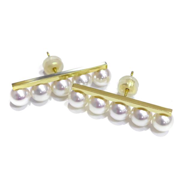 TASAKI タサキ バランス プラス あこや真珠 K18YG ピアス 約5.0g位  