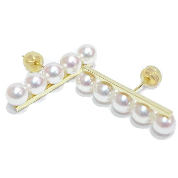 【美品】TASAKI　タサキ　バランスプラスピアス　イエローゴールド　あこや真珠 TASAKI タサキ バランス プラス あこや真珠 K18YG ピアス 約5.3g