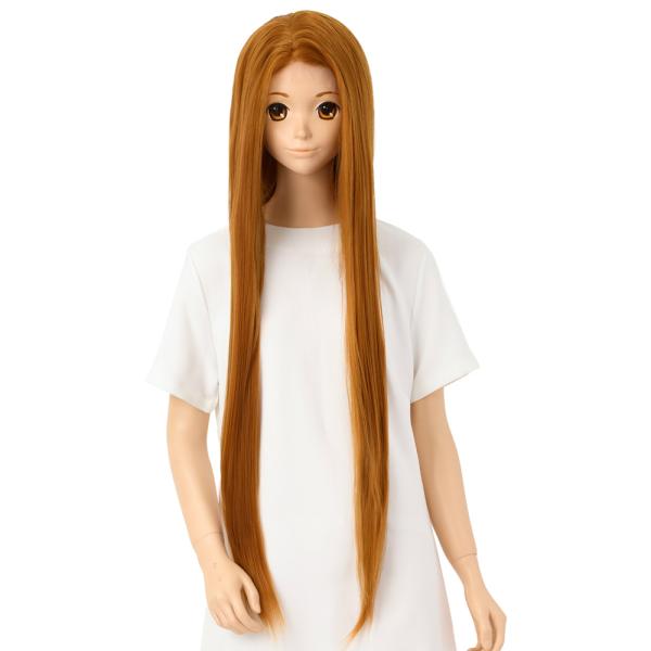 コスプレウィッグ マジックオールバック 分け目 ロング シナモン