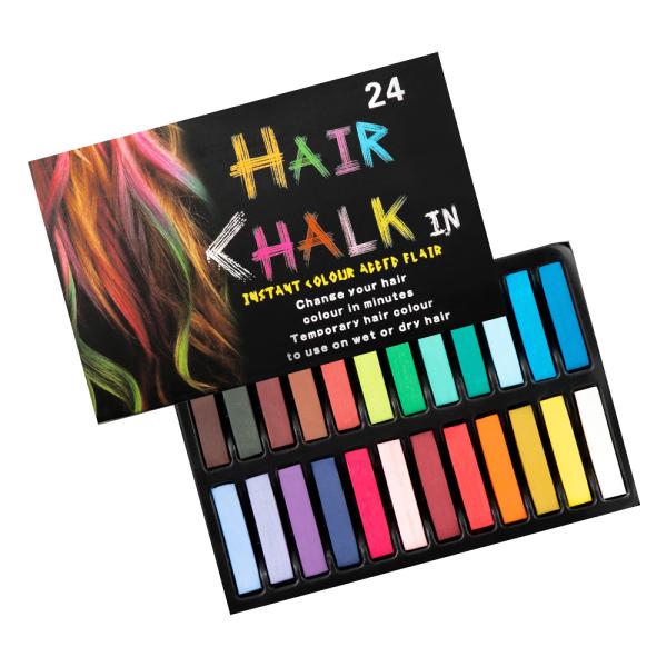 ヘアチョーク 24色セット 簡単 ヘアカラー カラーリング ウィッグ コスプレ 仮装 ポイントカラー ハイライト ハイライター インナーカラー メッシュ CLASSE
