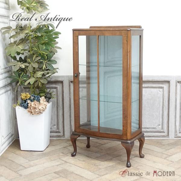 ●品名・品番antique59597　ショーケース　1940年頃　ウォールナット材　イギリス●サイズW 61 x D 32 x H 115 (天板高 112) cm●商品についてすっきりとしたフォルムがオシャレなショーケースです。シンプルで...