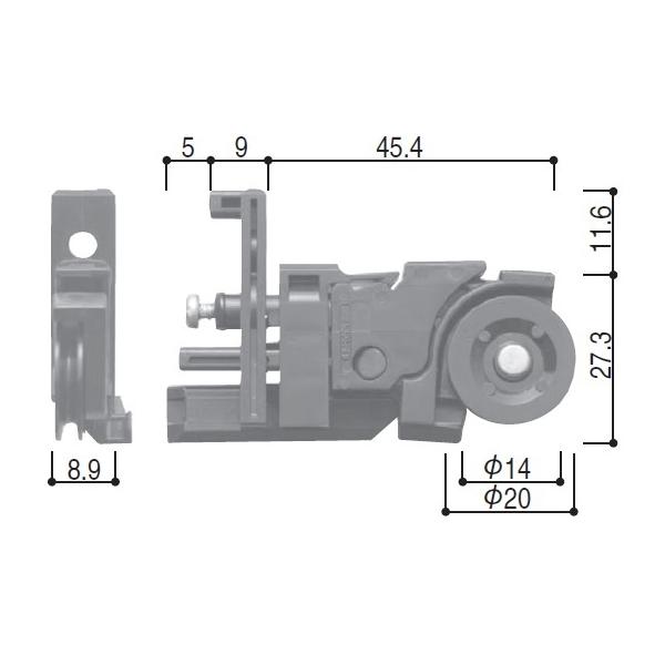 YKK 純正網戸XMH用　戸車　左右１組　HHT-XMH9（HHT-XMH1 の新型）kenz　送料別