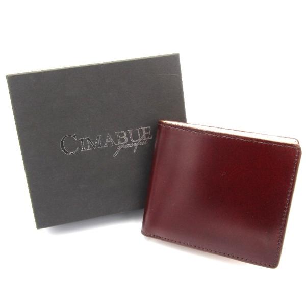 未使用 CIMABUE チマブエ 二つ折り財布 アニリン染め コードバン 15193