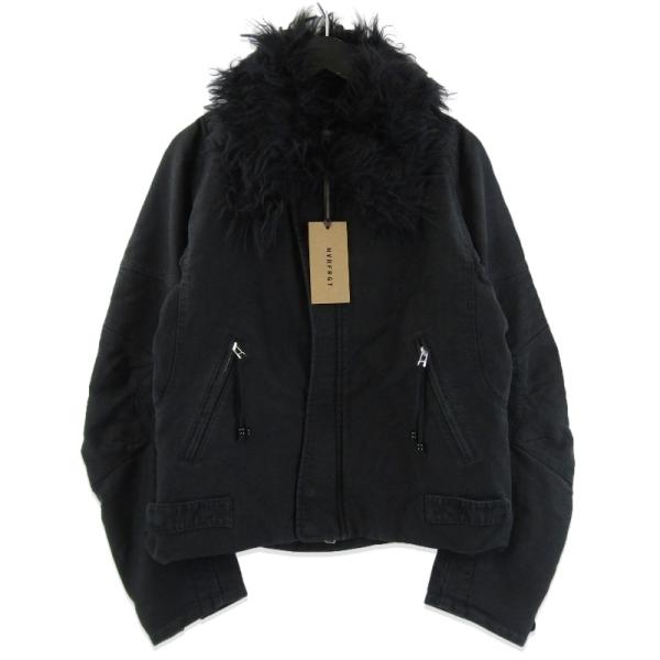 未使用 NVRFRGT ネヴァーフォーゲット PADDED SHEARING COLLAR BIKER