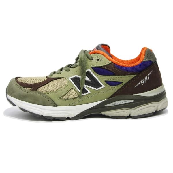 New Balance ニューバランス 28.5cm M990BT3 MADE IN USA ランニングシューズ 米国製 ヌバック メッシュ BROWN/KHAKI 18001664