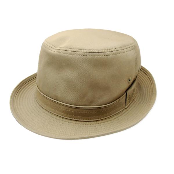 Borsalino ハット ベージュ Borsalino 良品 ボルサリーノ アルペンハット コットン 日本製