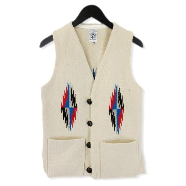 美品 ORTEGA'S オルテガ チマヨベスト ウール ネイティブ柄 くるみ