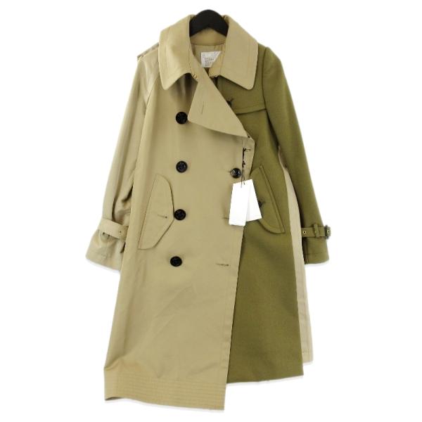 sacai 美品 サカイ Cotton Gabardine Coat 21-05850 ドッキング
