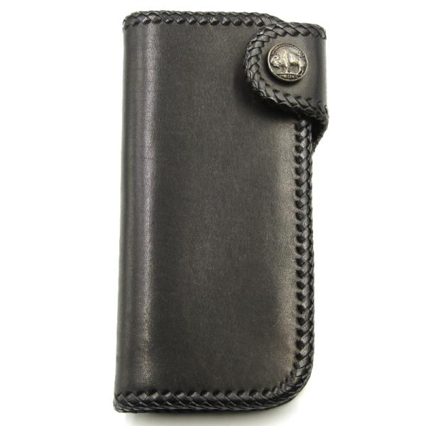 アルズニ　saad シルバーコンチョ　ブラック長財布 SAAD サード 長財布 コンチョ サドル ロングウォレット ブラック