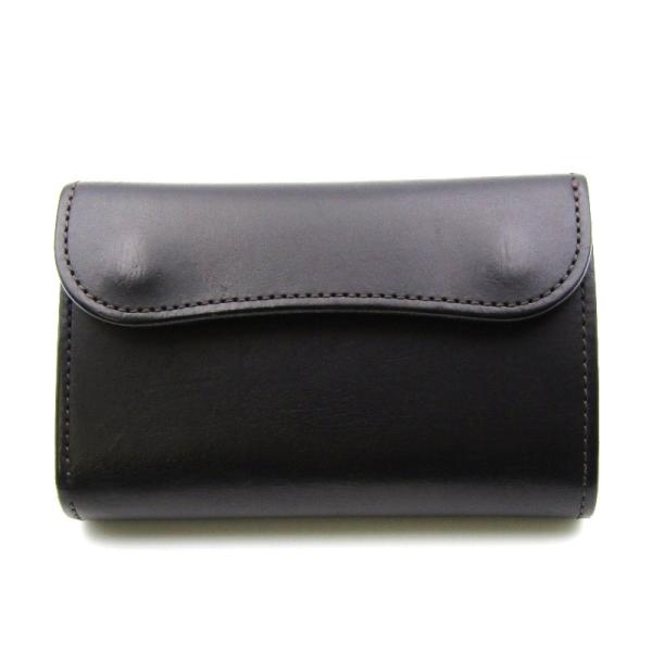 【美品】ワイルドスワンズ バーン 三つ折り財布 レザー黒 WILDSWANS ワイルドスワンズ 三つ折り財布 イングリッシュブライドル