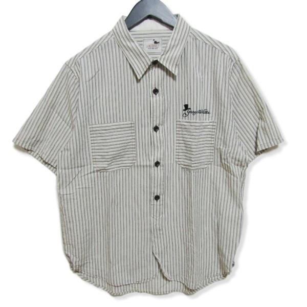 G.S.V. ワークシャツ ブラック　Lサイズ GU公式 | デニムボクシーワークシャツ(5分袖)