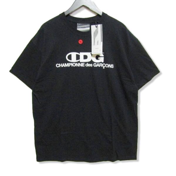 ワンワン様　未使用コムデギャルソンポリエステル素材プリント半袖Tシャツ org.jpg