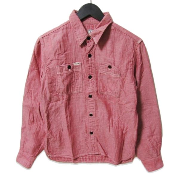 R.J.B アールジェイビー 長袖ワークシャツ シャンブレー 日本製 ピンク