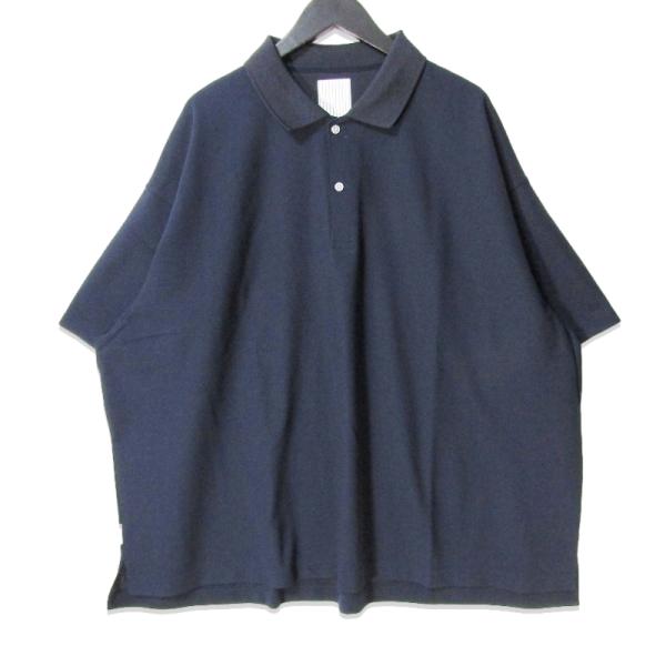  ネイビー ストライプ ポロシャツ L 美品 Stripes For Creative ストライプフォークリエイティブ 半袖
