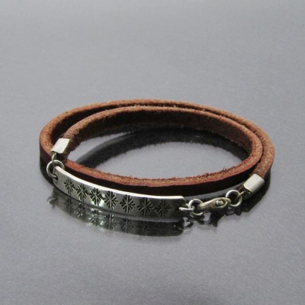 NAVAJO ナバホ Arnold Goodluck プレートレザーブレスレット