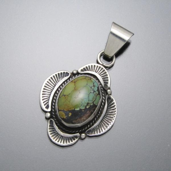 美品 Navajo ナバホ族 ペンダント キャリコレイクターコイズ ET作