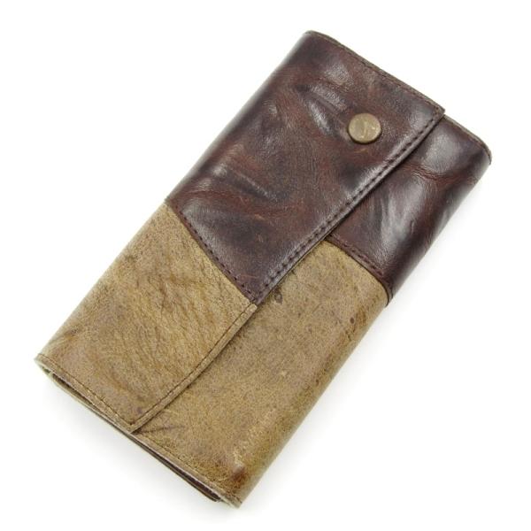 美品 Ryu リュウ 長財布 continental KD LAYERED L WALLET コンチネンタル クーズー加工 ブラウン 茶 レザー 本革  中古 28004146