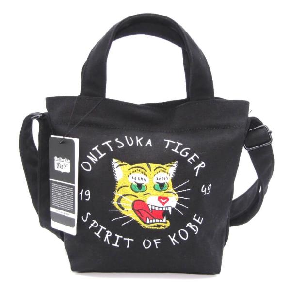 ONITSUKA TIGER トートバッグ 黒 ミニ 2way 美品② SMALL CANVAS BAG / スモールキャンバスバッグ（トートバッグ