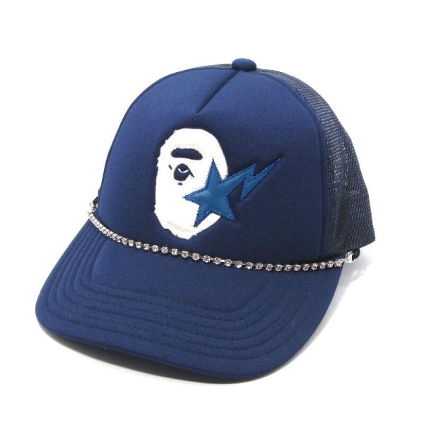 A bathing ape メッシュキャップ 帽子 黒 A BATHING APE(アベイシングエイプ) / メッシュキャップ/FREE