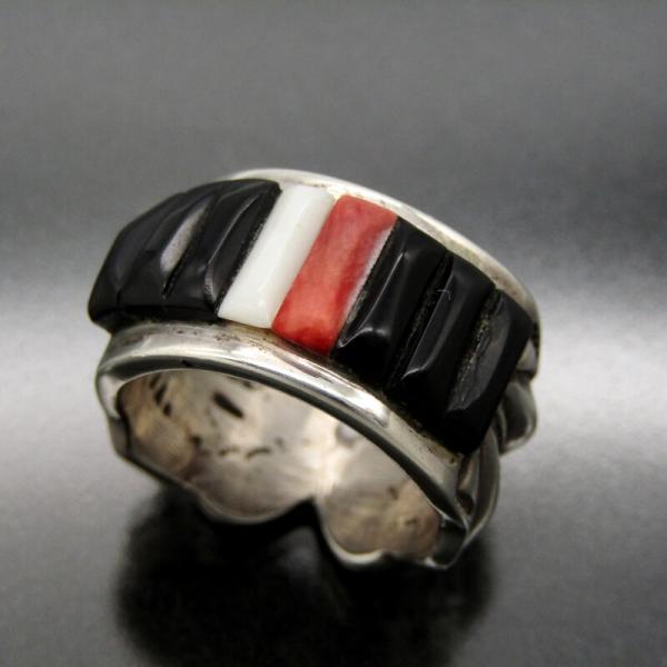 Ray Adakai ナバホ族 リング オニキス インレイ レイアダカイ マルチ