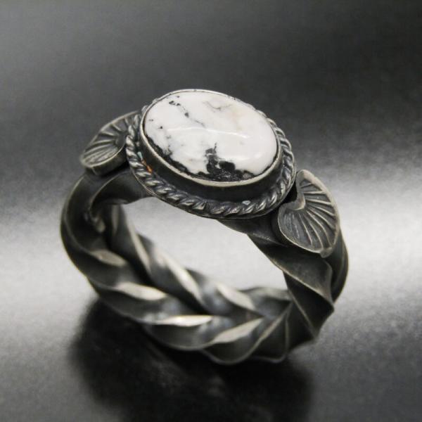 美品 Andy Cadman ナバホ族 リング ホワイトバッファロー