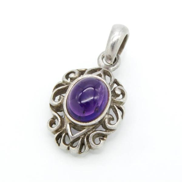 SAAD サード ペンダント アメジスト アラベスク 唐草 天然石 トップ