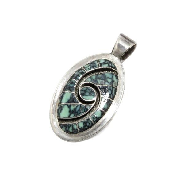 Dickie Quandelacy ズニ族 インレイ ターコイズ ペンダント