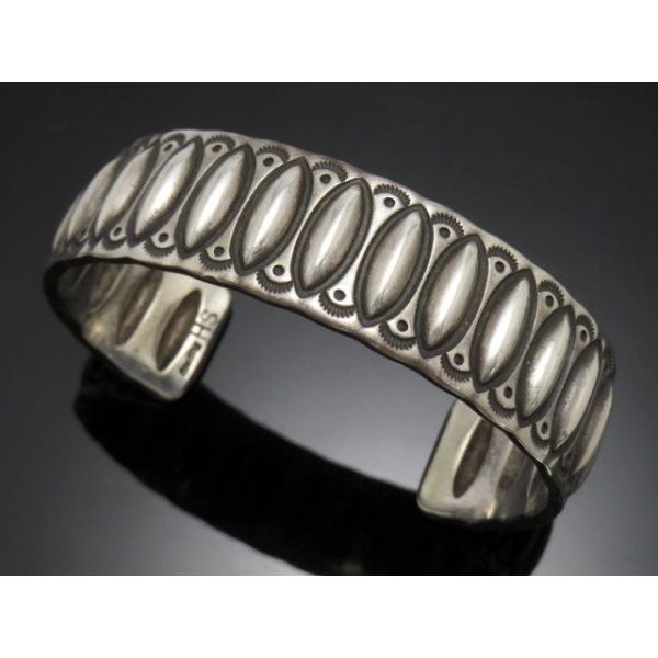 Herman Smith ナバホ族 スタンプ バングル ハーマンスミス シルバー