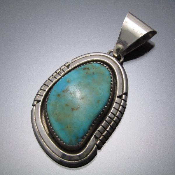 Navajo ナバホ族 ペンダント ターコイズ D作 ネックレストップ