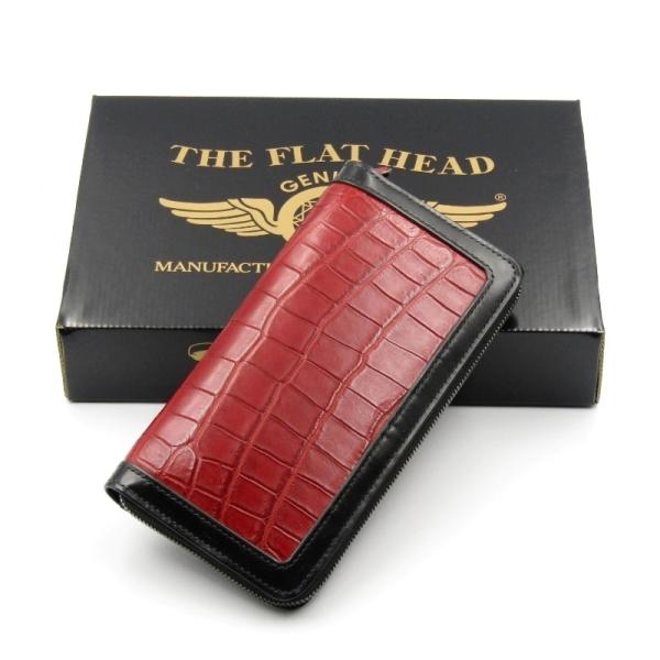 未使用 THE FLAT HEAD フラットヘッド 長財布 クロコダイル コードバン