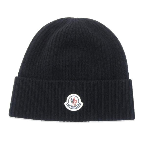 ☆美品☆モンクレール ニットキャップ ビーニー ウール カシミヤ ロゴ 未使用 MONCLER モンクレール ニットキャップ ビーニー