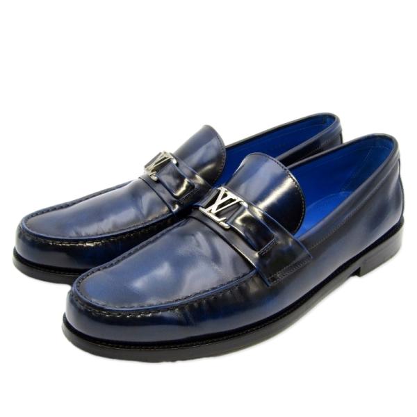 LOUIS VUITTON ルイヴィトン 9.5 レザーローファー メジャー