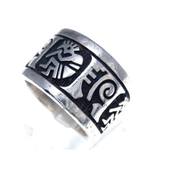 SAAD サード ホピ族 ココペリ ワイドリング シルバー925 Surd SAAD サード リング ホピスタイル オーバーレイ ココペリ