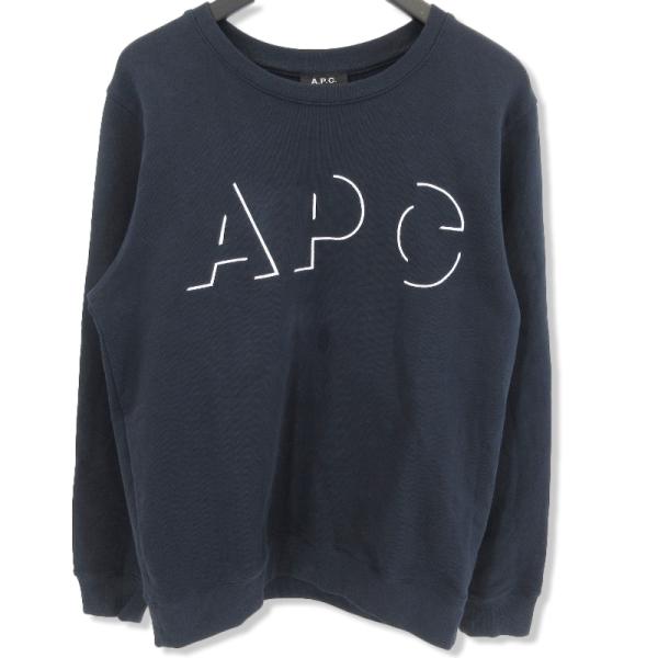 【美品】A.P.C. アーペーセー ブラック 同色プリントロゴ スウェット 古着 A.P.C. アーペーセー トレーナー アイテム スウェットシャツ
